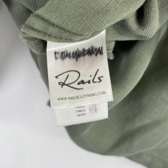 Rails Jacket‎ Womens Small Green Relaxed Linen Military Utility Festival Coastal - Picture 13 of 16